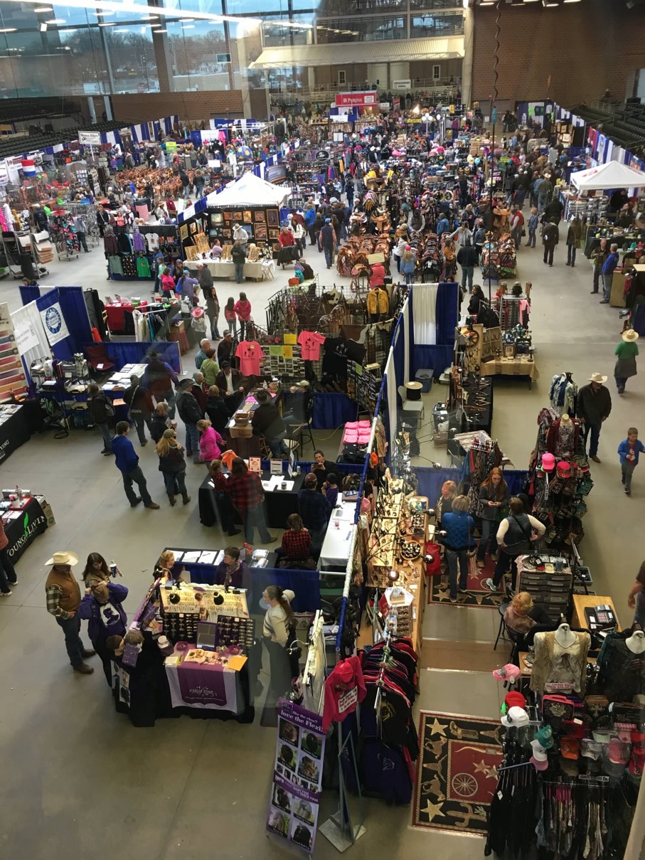 Photo of vendors inside the Jacobson building at the Iowa State Fairgrounds